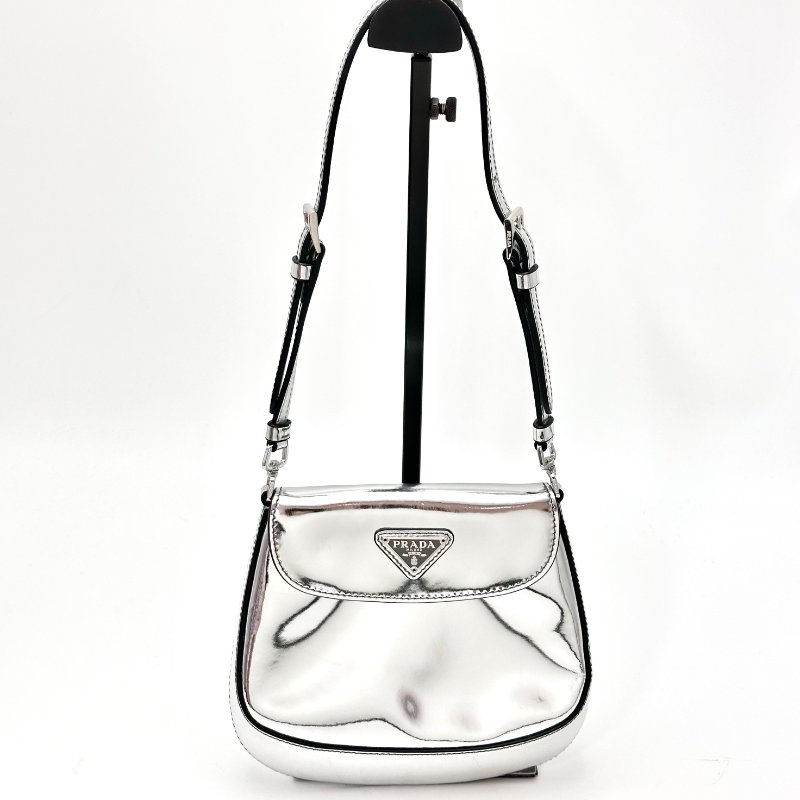 PRADA Cleo銀色三角標 肩背腋下hobo包 18*15*2 98新配件塵袋-2