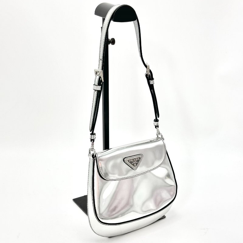 PRADA Cleo銀色三角標 肩背腋下hobo包 18*15*2 98新配件塵袋-6