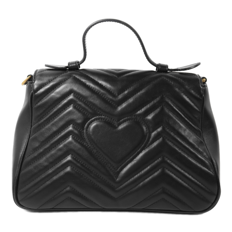 GUCCI 牛皮皮革GG Marmont鏈帶手挽肩背兩用袋-1