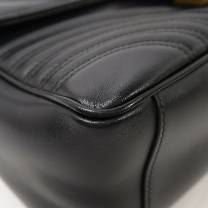 GUCCI 牛皮皮革GG Marmont鏈帶手挽肩背兩用袋-10