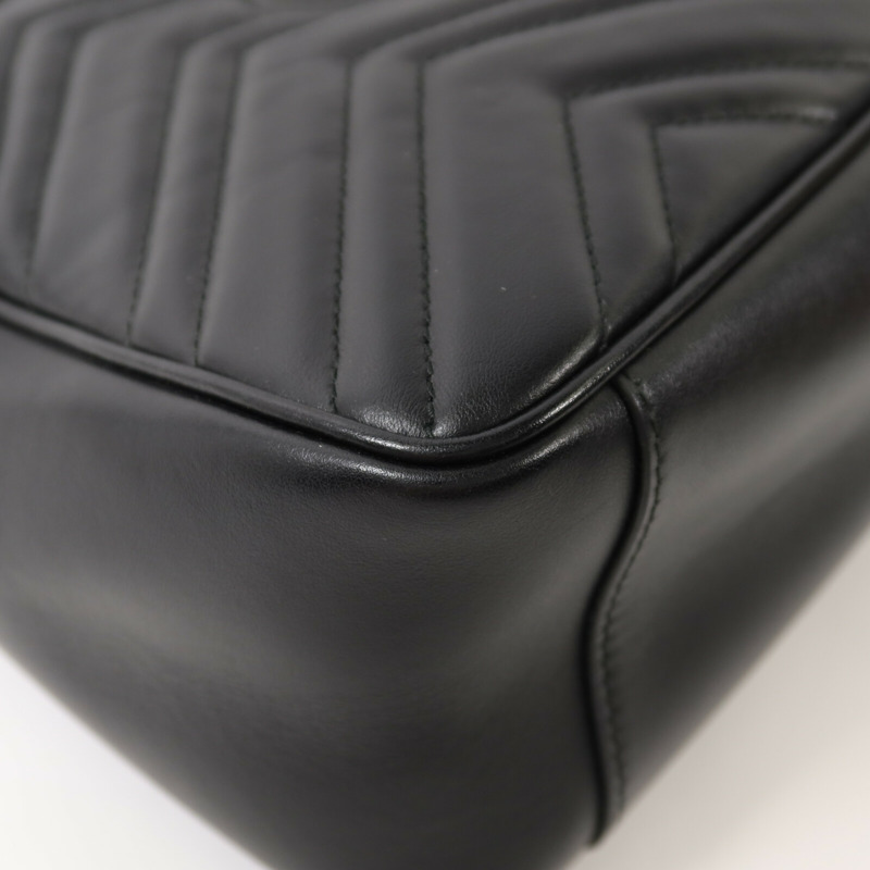 GUCCI 牛皮皮革GG Marmont鏈帶手挽肩背兩用袋-12