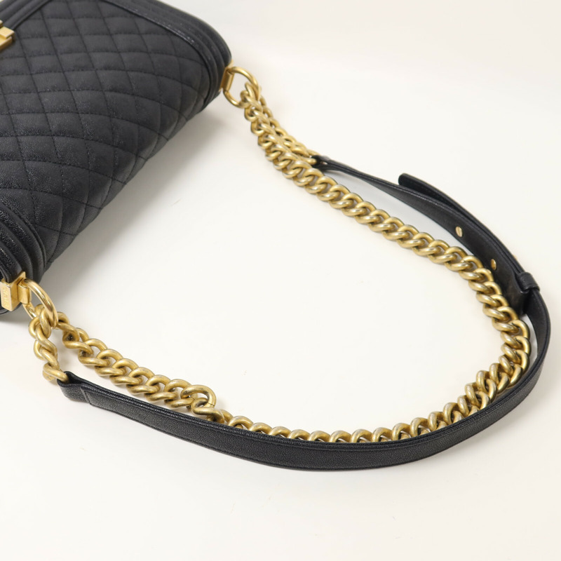 CHANEL 牛皮皮革Boy 25鏈帶肩背袋-7
