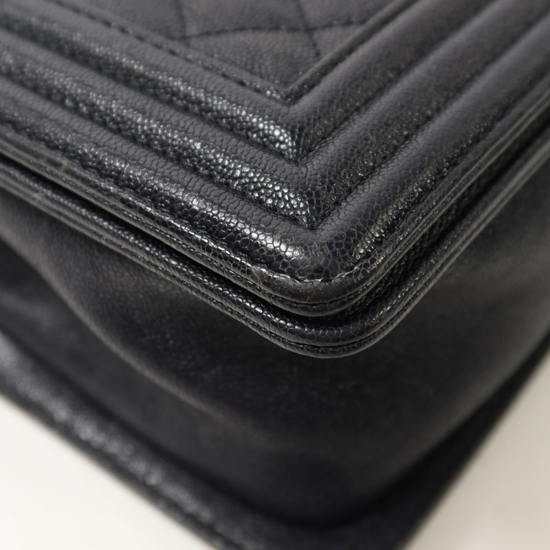 CHANEL 牛皮皮革Boy 25鏈帶肩背袋-9