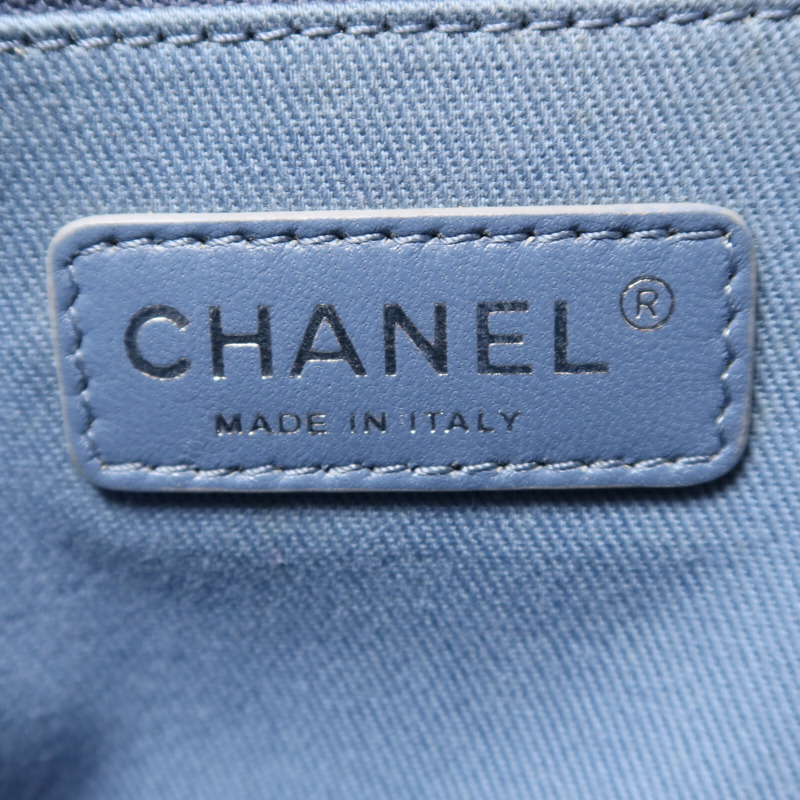 CHANEL Raffia Deauville Medium鏈帶手挽袋-5