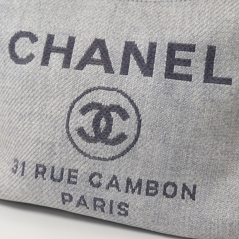 CHANEL Raffia Deauville Medium鏈帶手挽袋-11