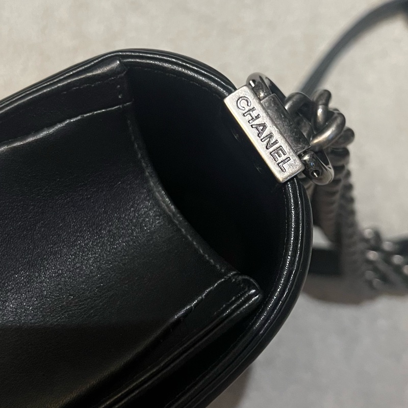 CHANEL LEBOY 山型紋 牛皮25cm 復古銀扣 肩背 斜背 手提-4