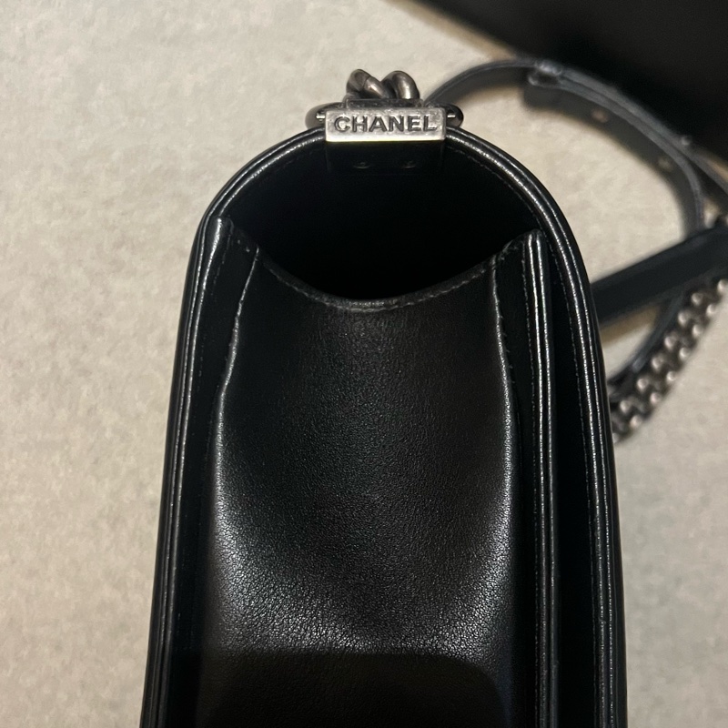 CHANEL LEBOY 山型紋 牛皮25cm 復古銀扣 肩背 斜背 手提-5