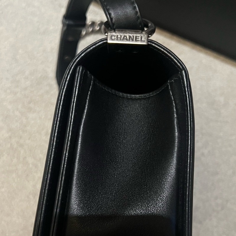 CHANEL LEBOY 山型紋 牛皮25cm 復古銀扣 肩背 斜背 手提-6