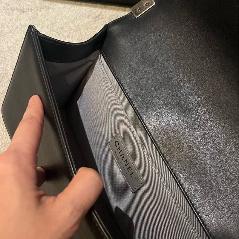 CHANEL LEBOY 山型紋 牛皮25cm 復古銀扣 肩背 斜背 手提-8