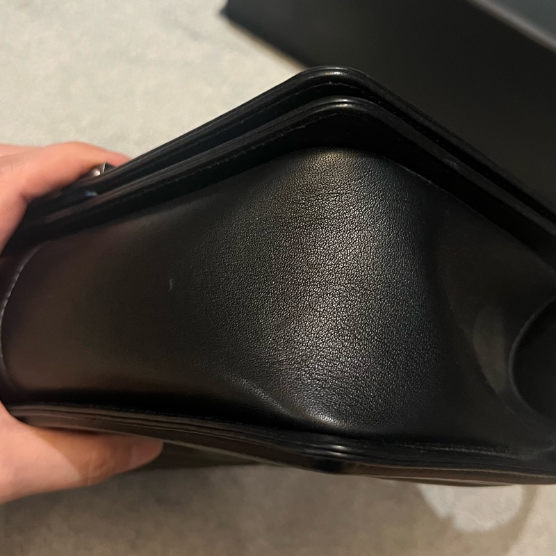 CHANEL LEBOY 山型紋 牛皮25cm 復古銀扣 肩背 斜背 手提-13