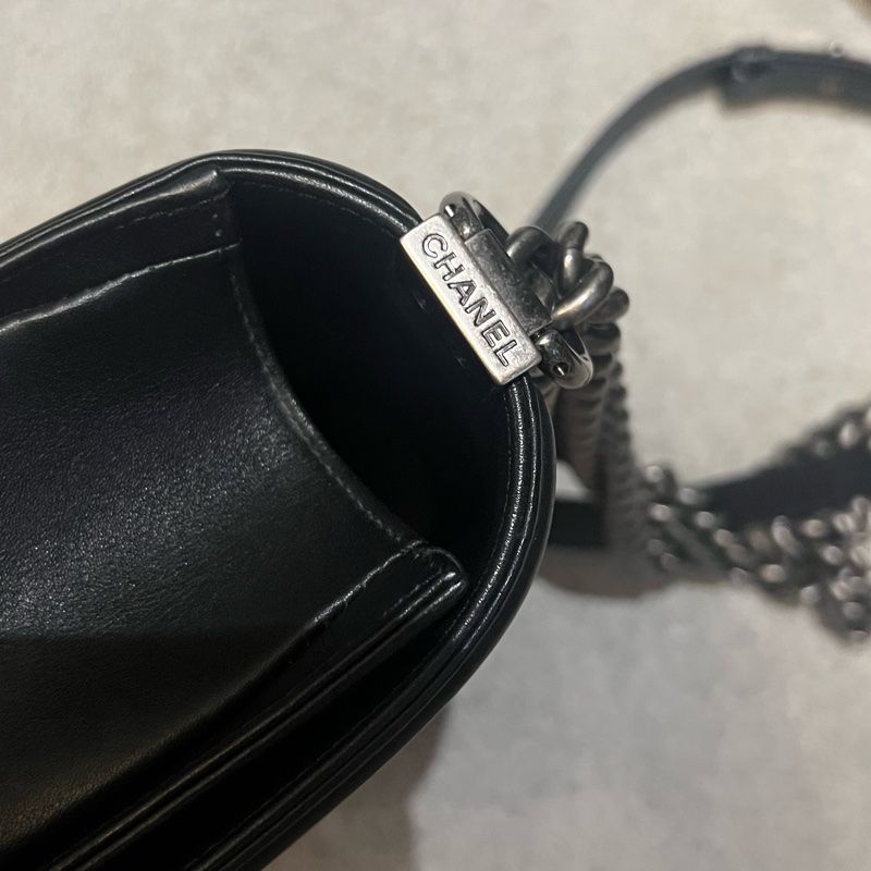 CHANEL LEBOY 山型紋 牛皮25cm 復古銀扣 肩背 斜背 手提-18