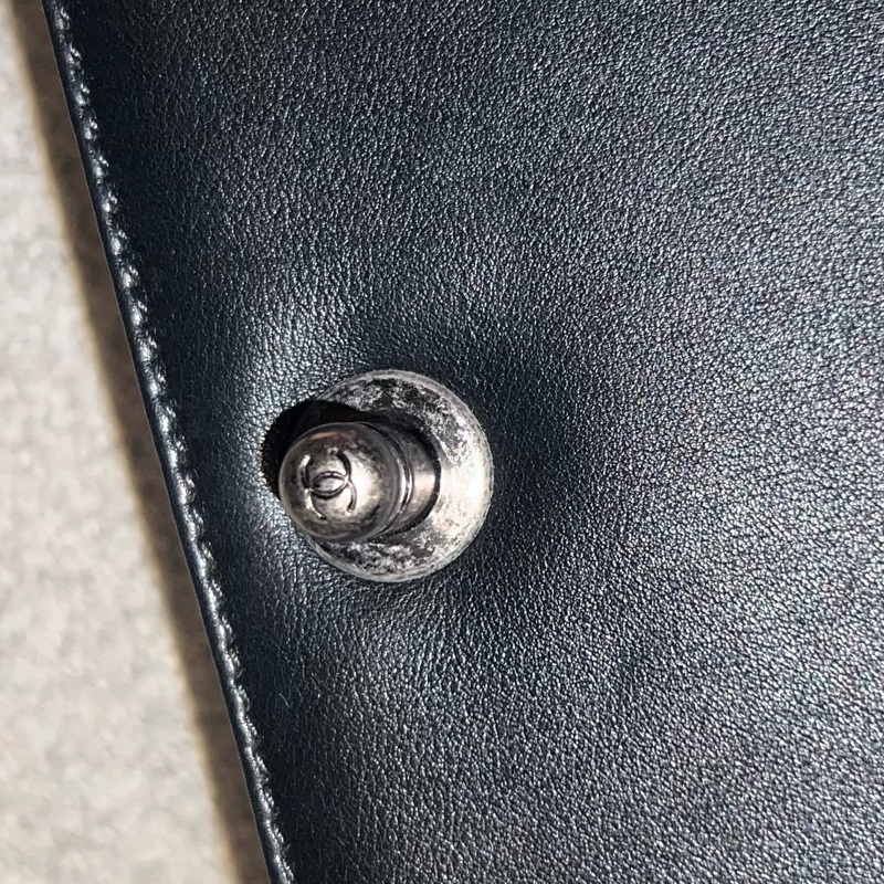 CHANEL LEBOY 山型紋 牛皮25cm 復古銀扣 肩背 斜背 手提-19