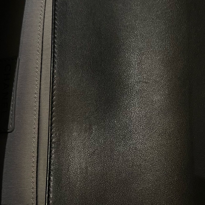 CHANEL LEBOY 山型紋 牛皮25cm 復古銀扣 肩背 斜背 手提-25