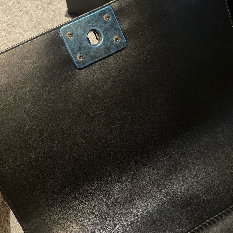 CHANEL LEBOY 山型紋 牛皮25cm 復古銀扣 肩背 斜背 手提-26