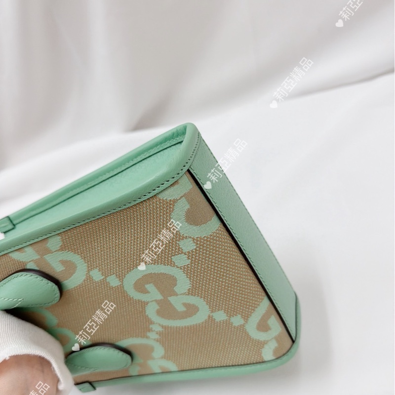 莉亞精品♡ Gucci琴譜包薄荷綠 全新閒置-7
