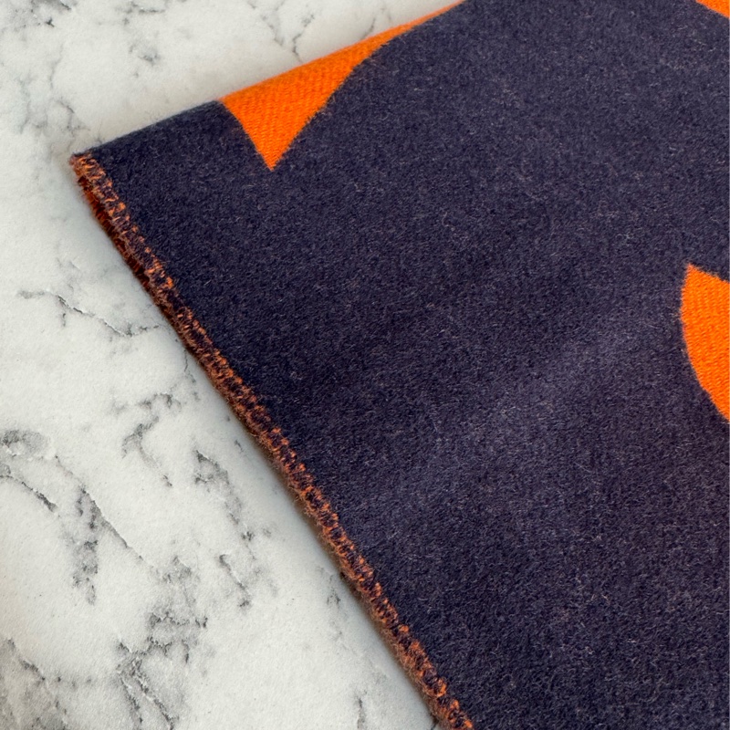 Hermes橘/黑馬頭克什米爾圍巾🧣-4