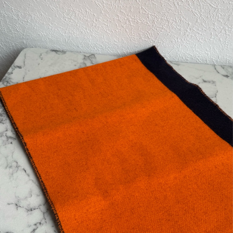 Hermes橘/黑馬頭克什米爾圍巾🧣-6
