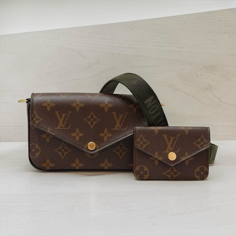 莉亞精品♡ Lv M80091 三合一綠背帶 二手