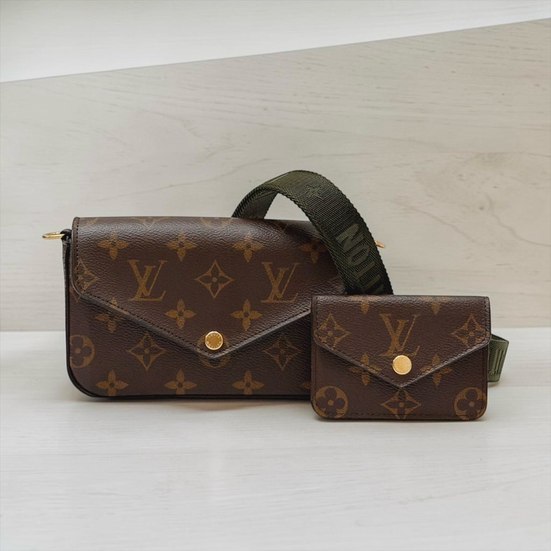 莉亞精品♡ Lv M80091 三合一綠背帶 二手-0