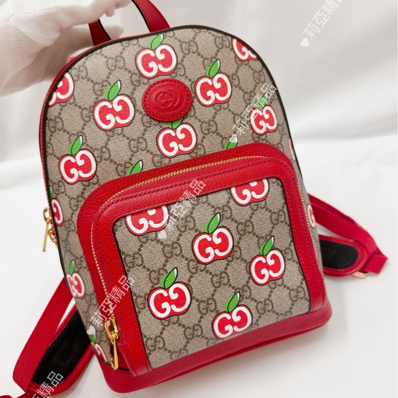 莉亞精品♡ Gucci 蘋果後背包 二手美包-2