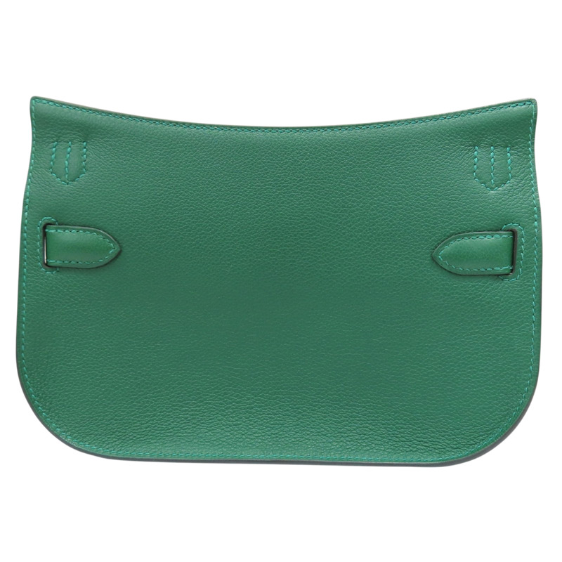 絲絨綠 evercolor牛皮 MiNi Jypsiere W刻 銀釦【HERMES 愛馬仕】 H084047CK-1