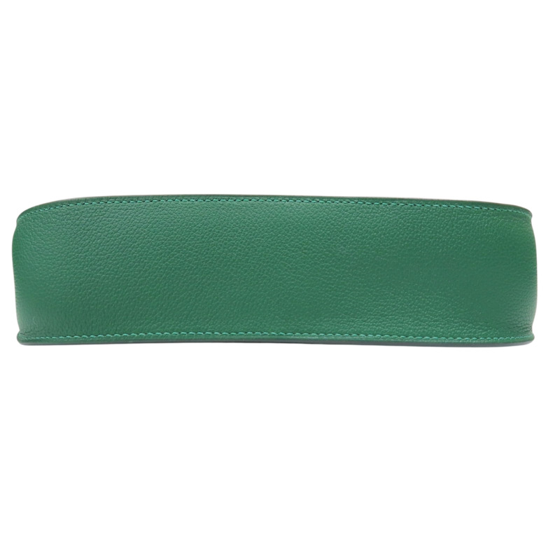 絲絨綠 evercolor牛皮 MiNi Jypsiere W刻 銀釦【HERMES 愛馬仕】 H084047CK-3