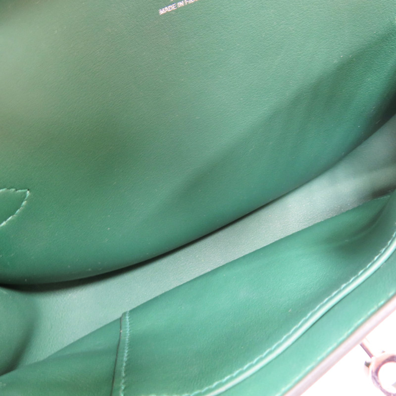 絲絨綠 evercolor牛皮 MiNi Jypsiere W刻 銀釦【HERMES 愛馬仕】 H084047CK-4