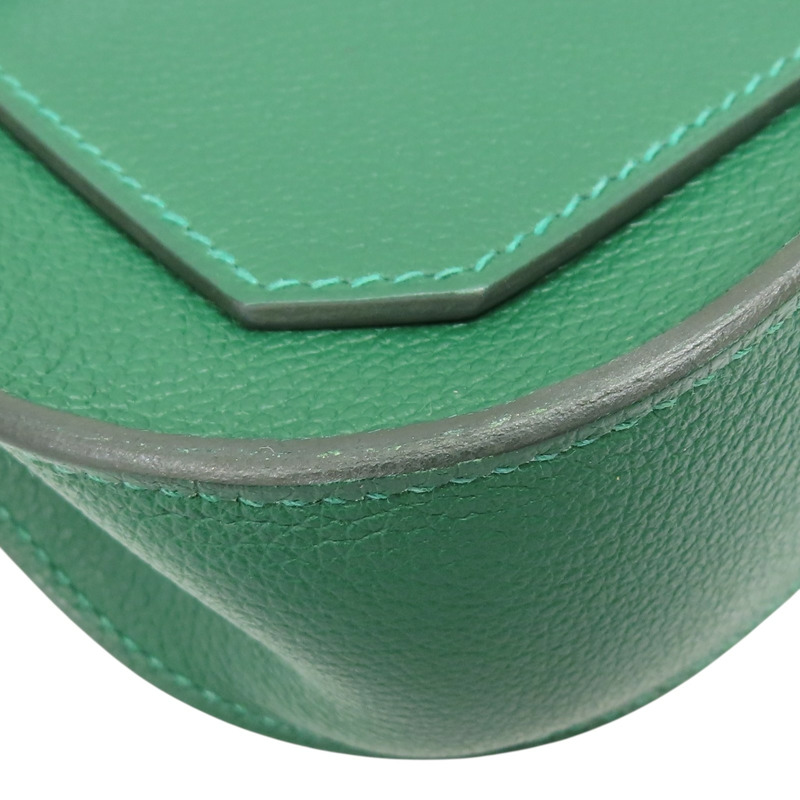 絲絨綠 evercolor牛皮 MiNi Jypsiere W刻 銀釦【HERMES 愛馬仕】 H084047CK-8