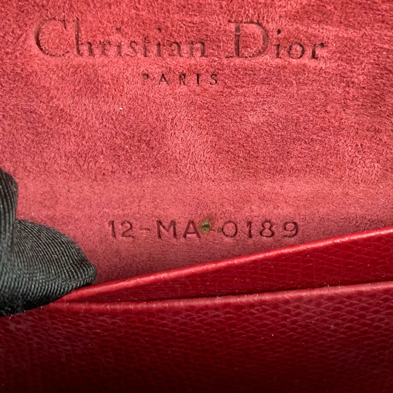 迪奥/Dior Saddle馬鞍 金扣酒紅色牛皮腰包胸包 多種背法的氣質小包 7x2.5x10.5cm-9