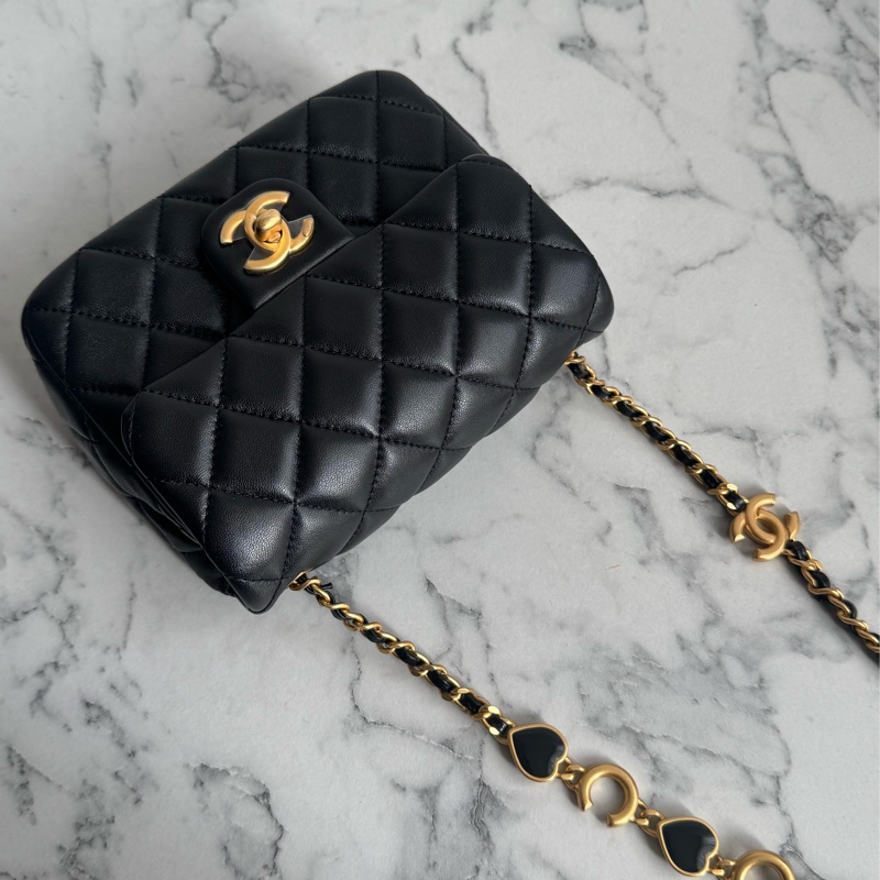 Chanel黑色金雙C coco愛心鏈方胖❤️🔥❤️🔥-0