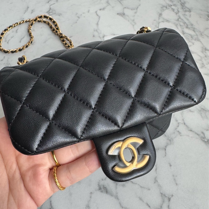 Chanel黑色金雙C coco愛心鏈方胖❤️🔥❤️🔥-12