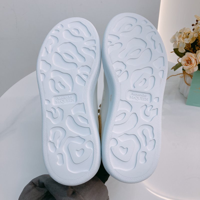 MS0672 Alexander Mcqueen 亞歷山大 麥昆 厚底休閒鞋 牛皮 白色 焦糖色 Oversized Sneakers Size 34.5 Calfskin White X Camel-6