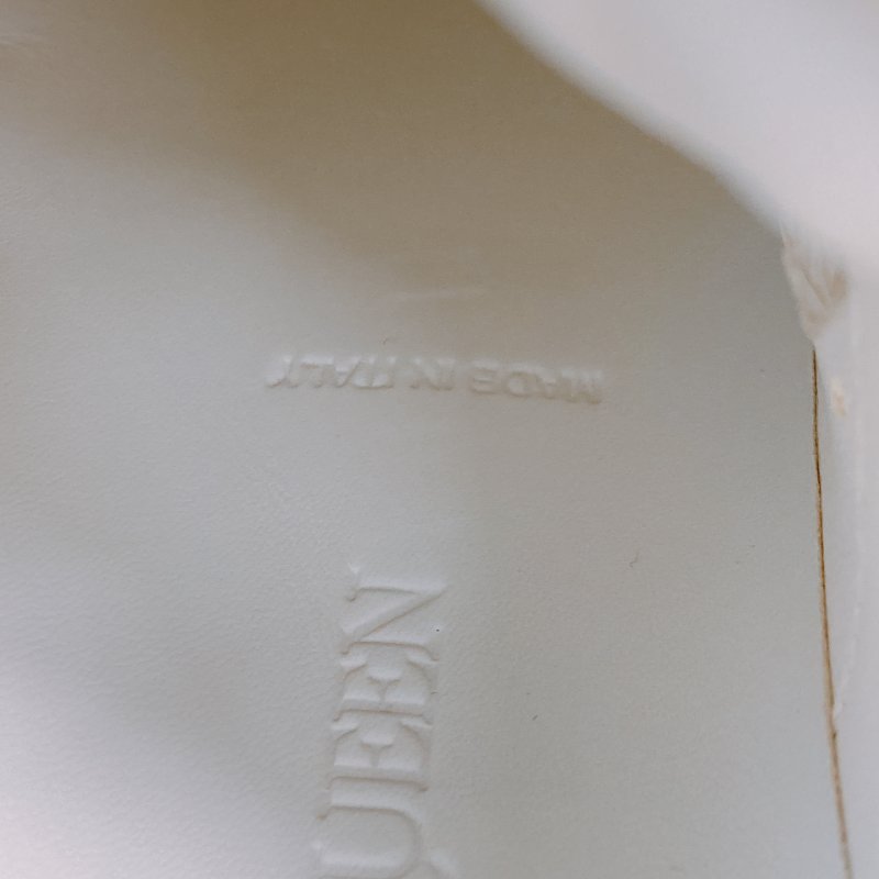 MS0672 Alexander Mcqueen 亞歷山大 麥昆 厚底休閒鞋 牛皮 白色 焦糖色 Oversized Sneakers Size 34.5 Calfskin White X Camel-13