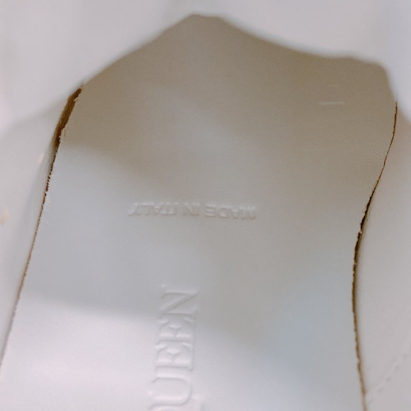 MS0672 Alexander Mcqueen 亞歷山大 麥昆 厚底休閒鞋 牛皮 白色 焦糖色 Oversized Sneakers Size 34.5 Calfskin White X Camel-16