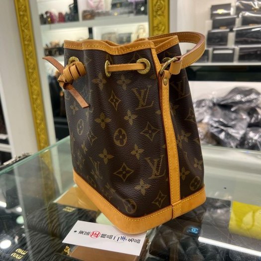 東區正精品㊣LV NOE MINI M42227 原花抽繩束口金釦手提水桶包迷你款 RZ6380-1