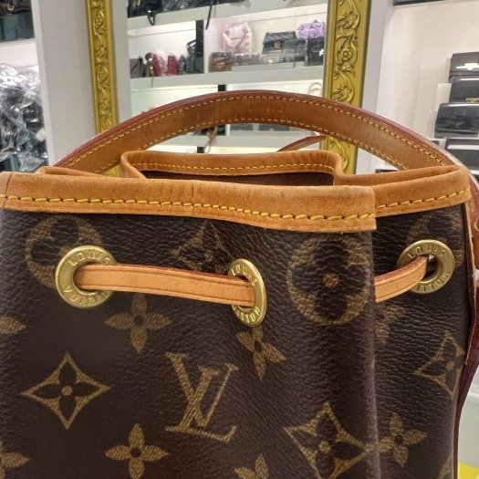東區正精品㊣LV NOE MINI M42227 原花抽繩束口金釦手提水桶包迷你款 RZ6380-5