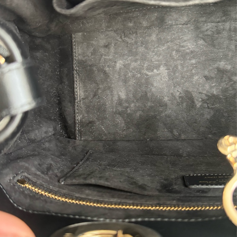 Dior黑色藤格紋淡金手提兩用包-26