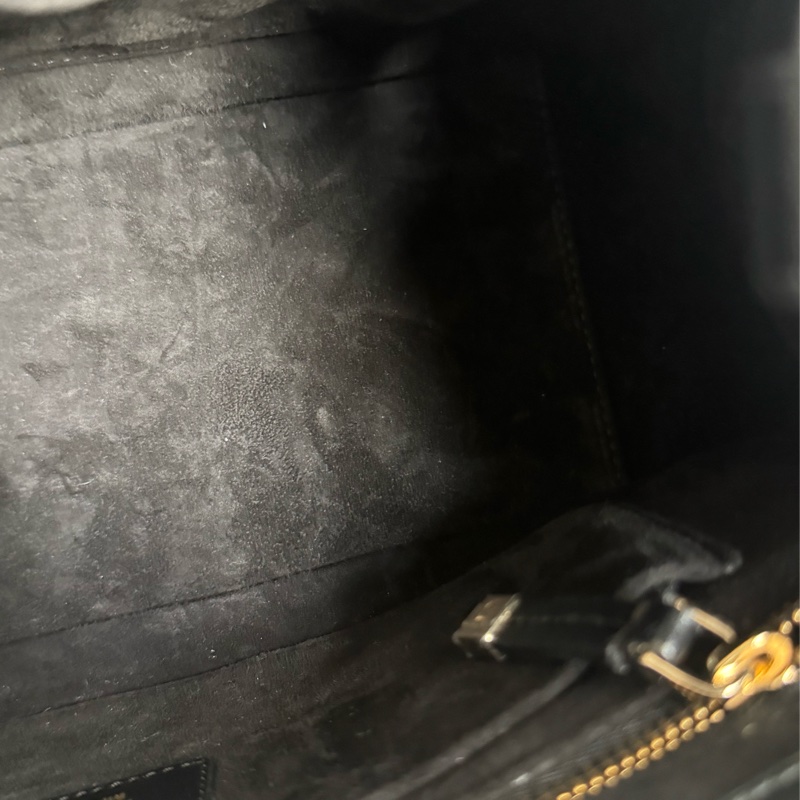 Dior黑色藤格紋淡金手提兩用包-28