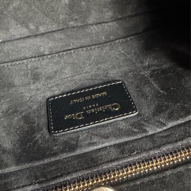 Dior黑色藤格紋淡金手提兩用包-29