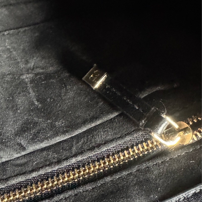 Dior黑色藤格紋淡金手提兩用包-30