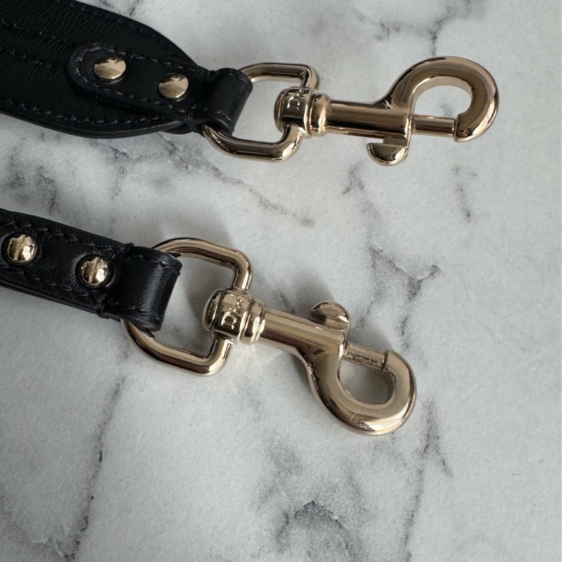 Dior黑色藤格紋淡金手提兩用包-47