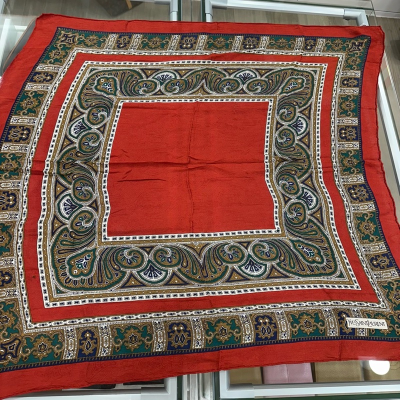 【赫蒂國際精品】 YSL 聖羅蘭 經典復古絲巾 vintage-2