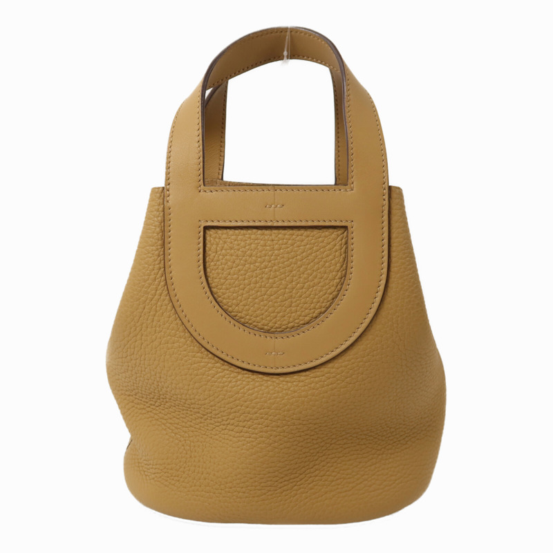 HERMES Clemence皮革In The Loop 18手挽袋Biscuit-1