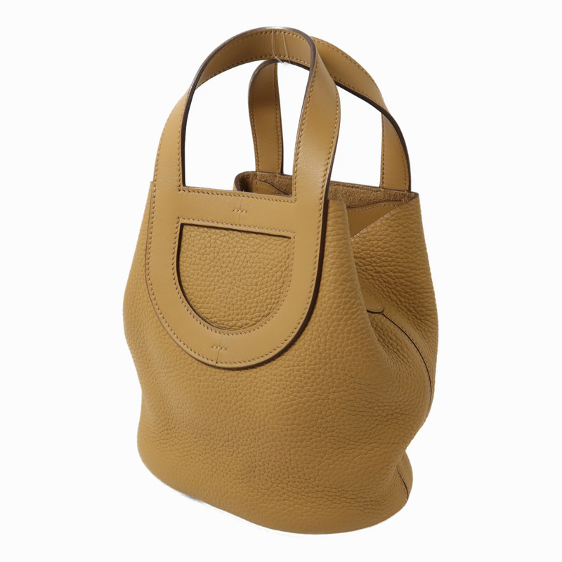HERMES Clemence皮革In The Loop 18手挽袋Biscuit-2