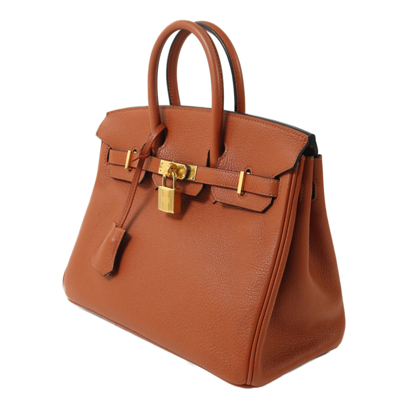 HERMES Clemence皮革Birkin 25手挽袋Cuivre-2
