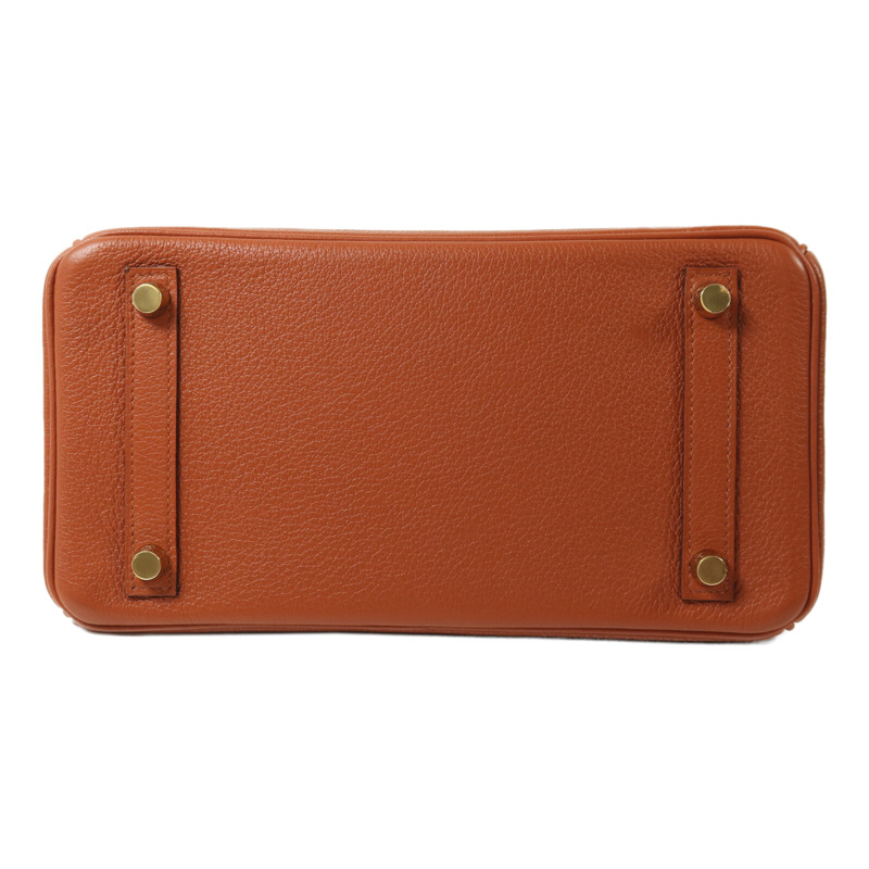 HERMES Clemence皮革Birkin 25手挽袋Cuivre-3