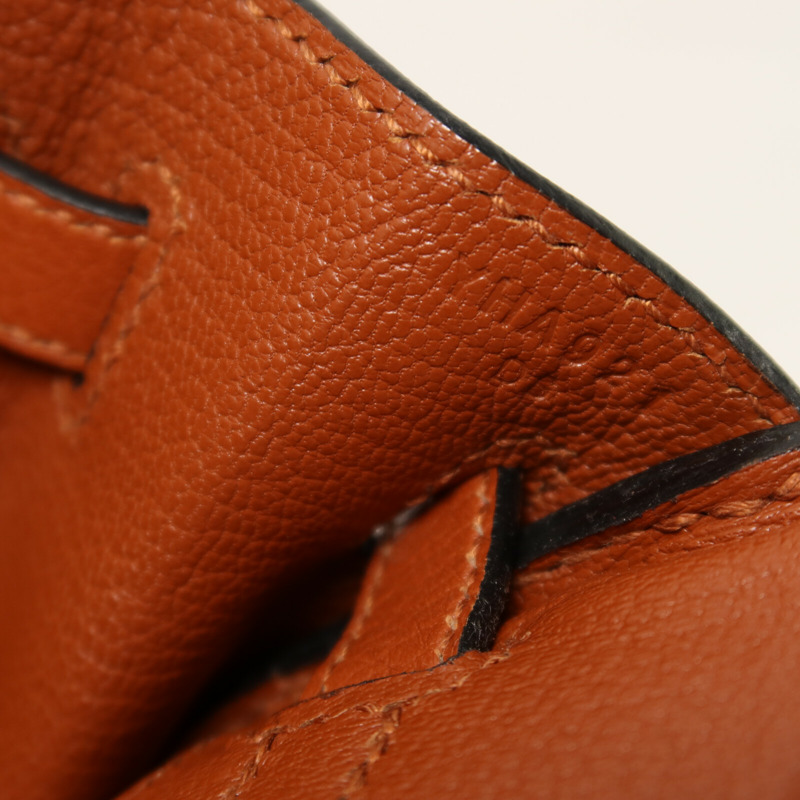 HERMES Clemence皮革Birkin 25手挽袋Cuivre-6
