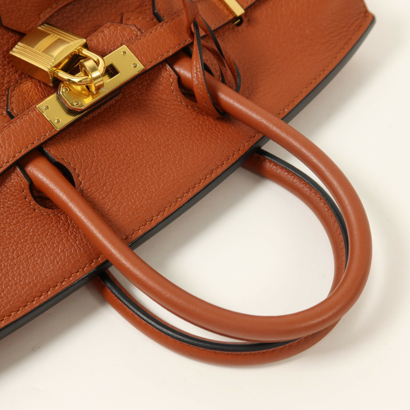 HERMES Clemence皮革Birkin 25手挽袋Cuivre-7