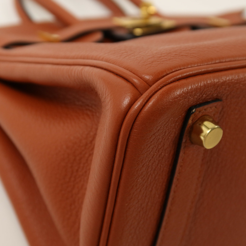 HERMES Clemence皮革Birkin 25手挽袋Cuivre-10