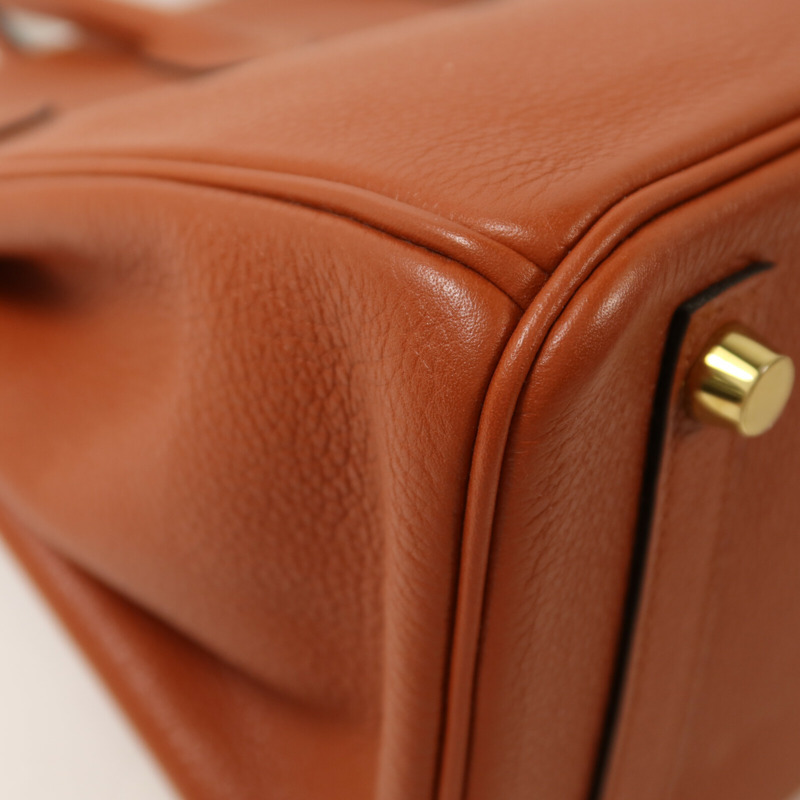HERMES Clemence皮革Birkin 25手挽袋Cuivre-11